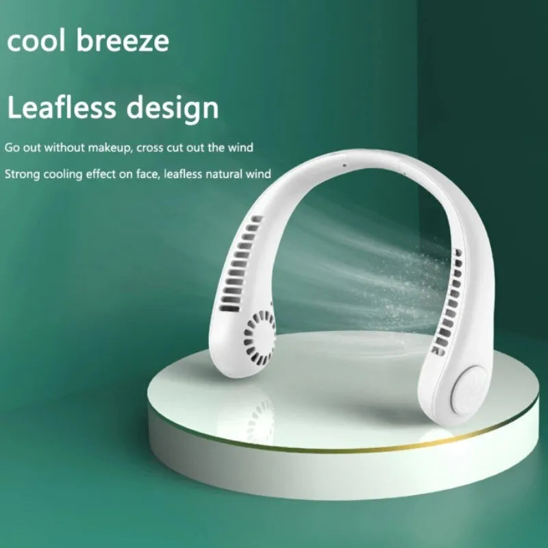Portable Bladeless Neck Cooler – Hands-Free 360° Airflow USB Rechargeable Neck Fan for Indoor & Outdoor Use ~ 1200 mAh