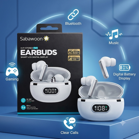 Sabawoon Smart Display Bluetooth Earbuds