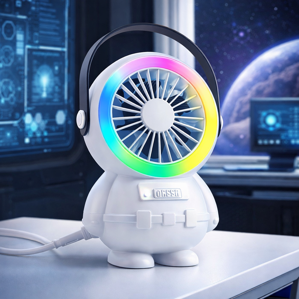Astronaut Mini USB Fan with RGB Light